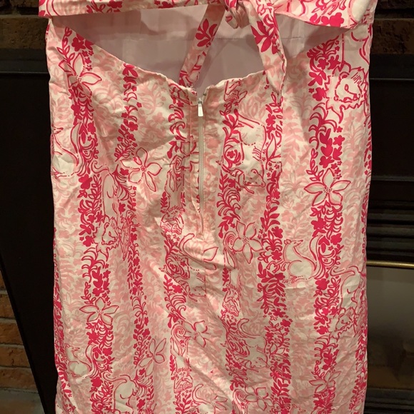 Pink and White strapless mini dress, SZ 2 - Picture 4 of 8